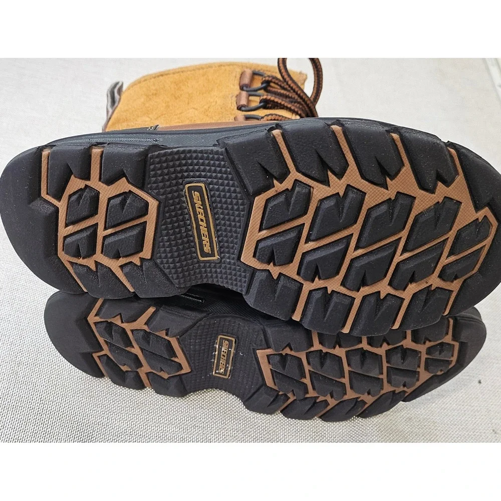 Skechers Duck Boots Youth 1 Brown Water Resistant Leather Suede Winter SN 93867L